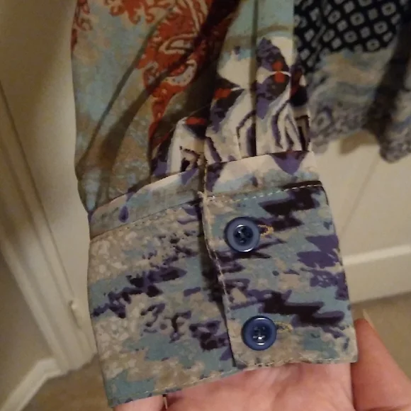 Altar'd State Bohemian Patchwork Long Sleeve Tunic Women's Size Medium EUC - Picture 5 of 8